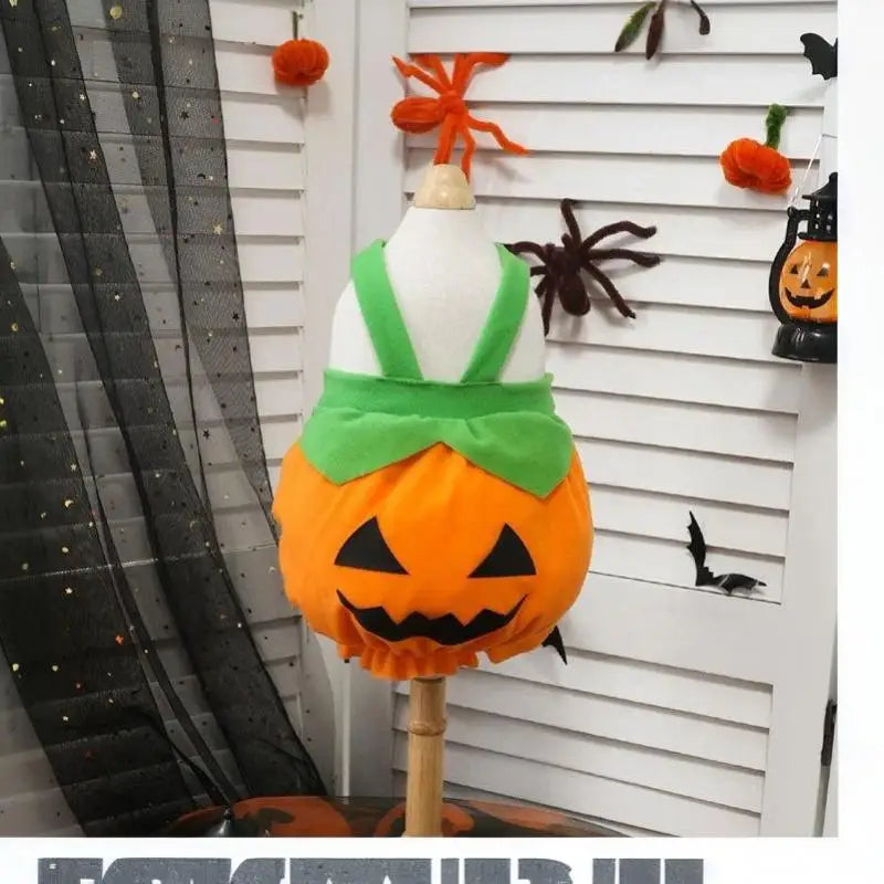 Fantasia de Abóbora para Animais de Estimação de Halloween, Vestido Fofo para Pets, Roupa Engraçada de Abóbora para Cães Pequenos, Gatos, Teddy, Poodle, Bichon, Roupas para Festa