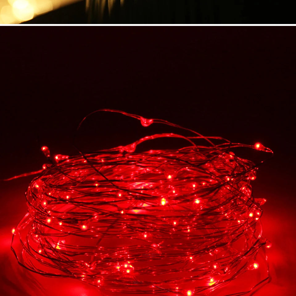 1 pçs 1m 2 3m 5m fio de cobre led luzes da corda iluminação do feriado guirlanda de fadas para a árvore de natal festa de casamento decoração natal