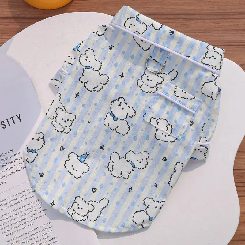 Camiseta de Primavera para Animais de Estimação, Roupa de Uma Peça para Cães, Colete para Atividades ao Ar Livre, Pijama para Cães Pequenos Kasa & Pet