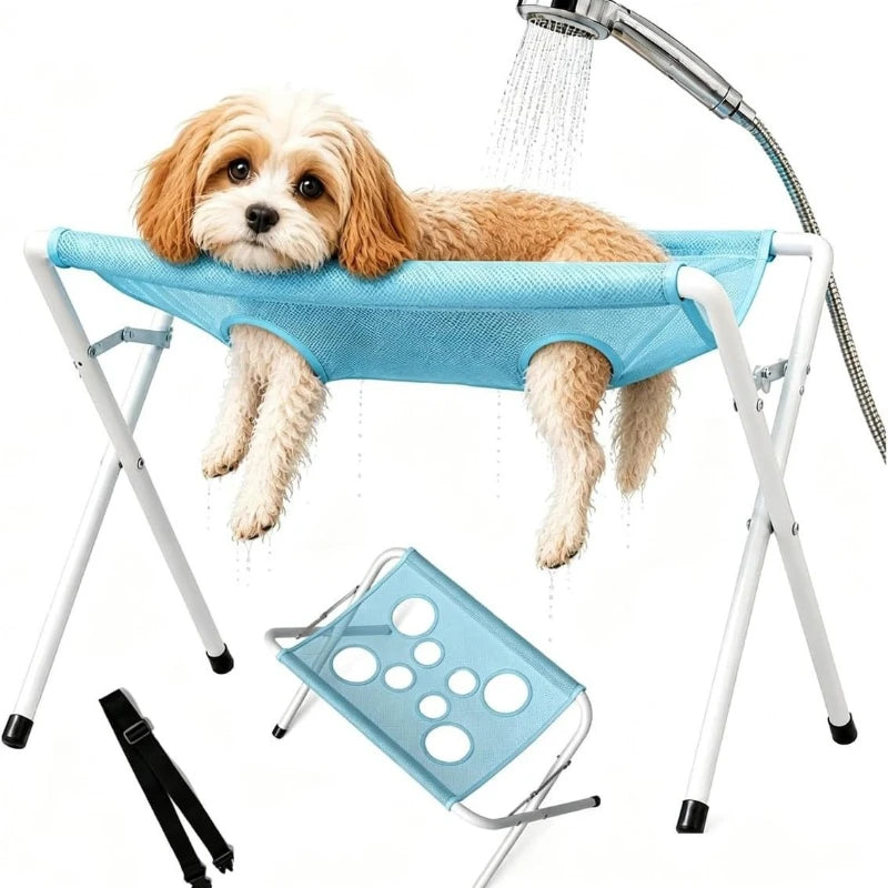 Rede de Higiene para Animais de Estimação — Cama para Banho e Higiene de Gatos e Cães; Suporte de Higiene Dobrável, Resistente a Arranhões e Mordidas