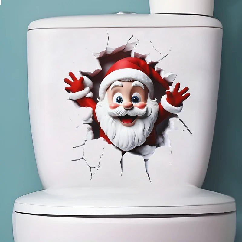 Natal boneco de neve adesivo higiênico feliz natal festa decoração 2025 natal decoração do banheiro navidad natal presente de ano novo 2026