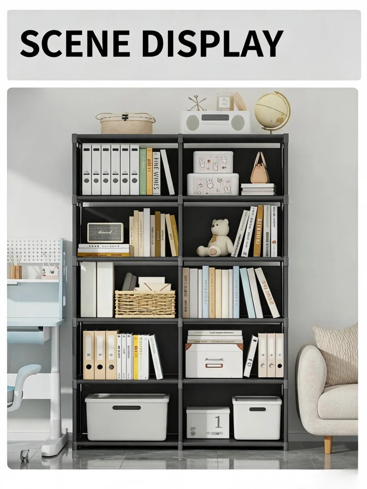 Estante de Livros Multicamadas de Fácil Montagem, Prateleira de Armazenamento para Sala de Estar, Quarto e Estudo, Ideal para Livros, Brinquedos e Diversos