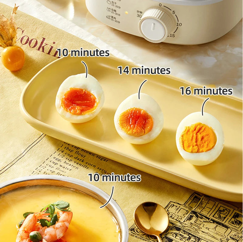 Caldeira elétrica automática de ovos, máquina de café da manhã, vaporizador multicooker, fogões de ovos, waffle doméstico, fogão a vapor com temporizador, 360W