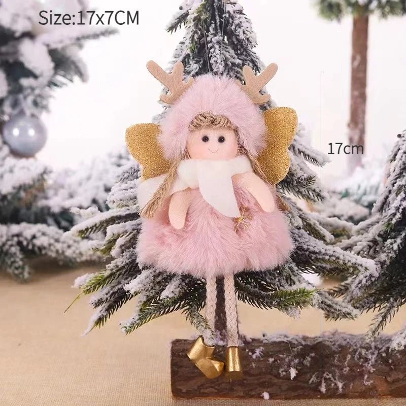 Ano novo 2024 natal anjo bonecas árvore de natal pingente ornamentos navidad 2022 decoração de natal para casa presentes natal noel deco