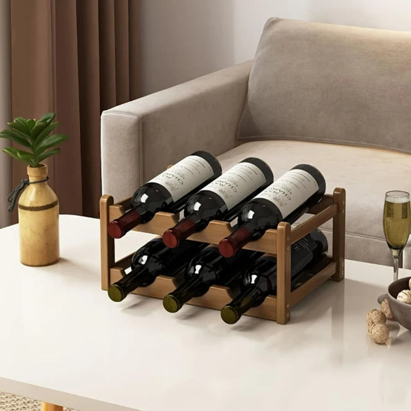 Suporte para Vinho Vermelho Decorativo para Casa, Expositor de Vinho em Grade, Suporte Criativo para Garrafas de Vinho para Mesa, Armário de Vinho Simples, Armazenamento Montável