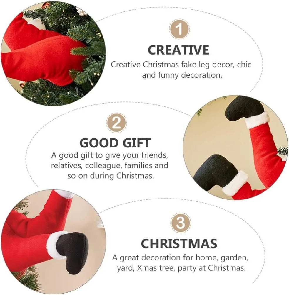 Decoração de árvore de natal, porta de pelúcia, decoração de pernas de elfo de santa, enfeites pendurados para casa, presente para crianças, suprimentos surpresa