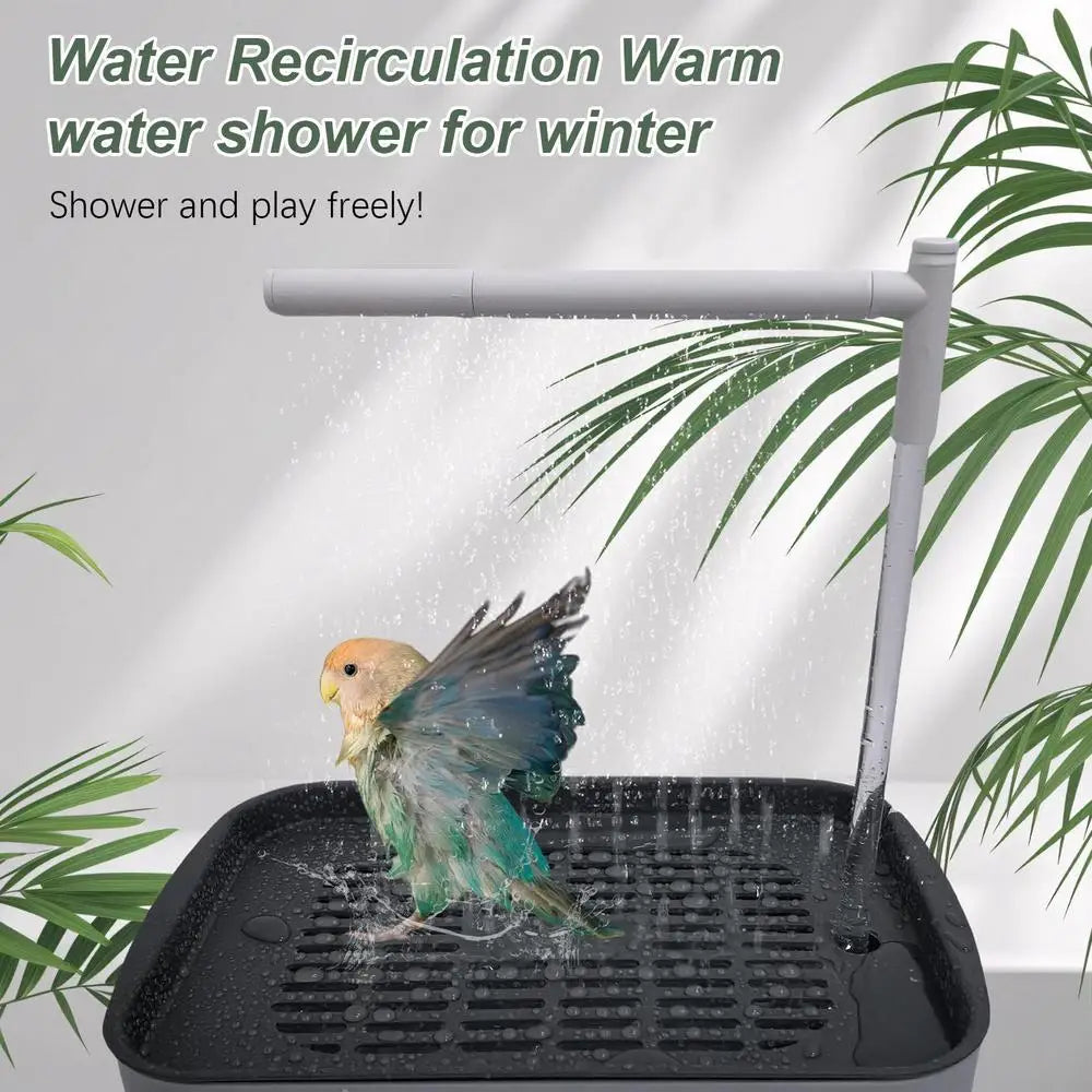 Chuveiro para Pássaros, Banheira Automática Recarregável com Torneira Circulante, Acessórios para Banho de Animais de Estimação