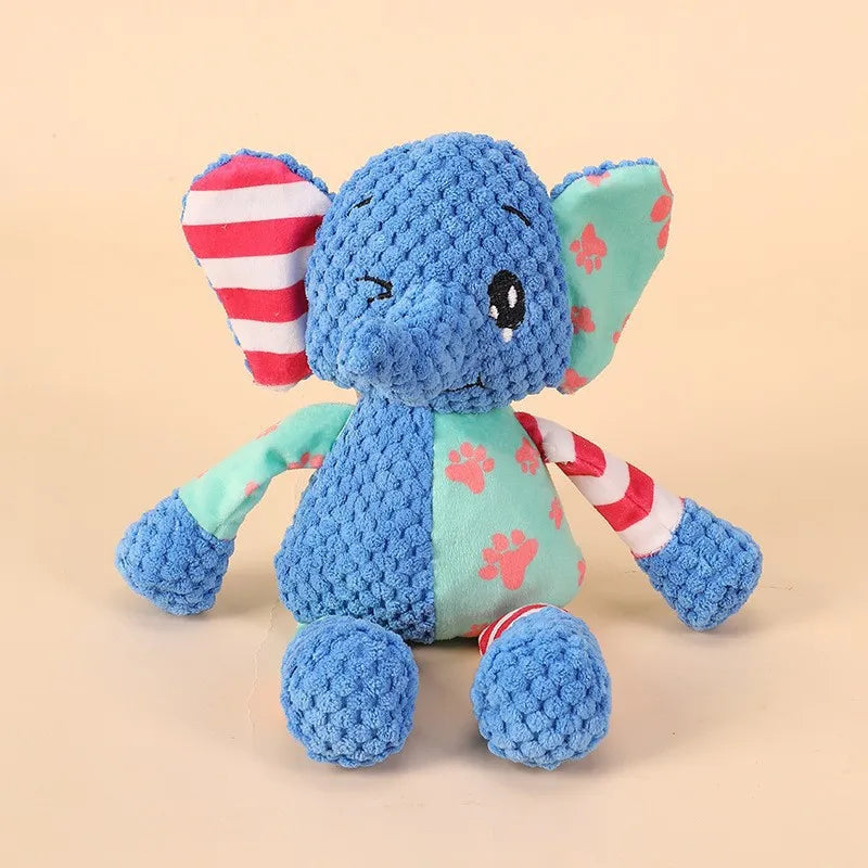 Brinquedo de Pelúcia para Cães, Fofo, em Formato de Raposa e Elefante, Anti-Mordida, Interativo, com Som, para Limpeza dos Dentes, Diversão e Resistência à Mordida