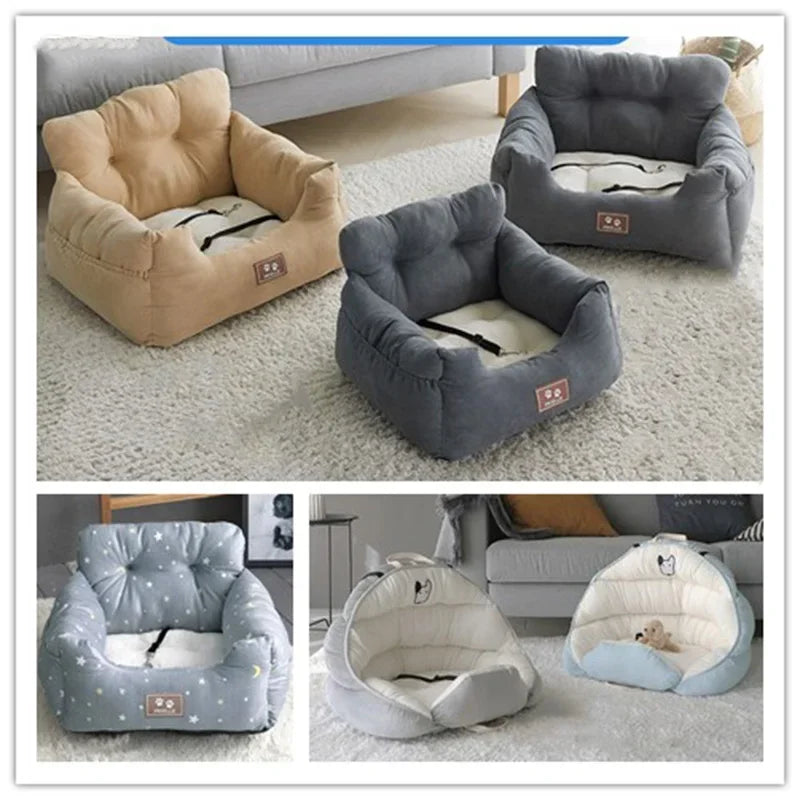 Assentos de carro para cães de viagem, céu estrelado azul, para cães pequenos e médios, capa de cama para transportar animais de estimação, produtos confortáveis e quentes para animais de estimação