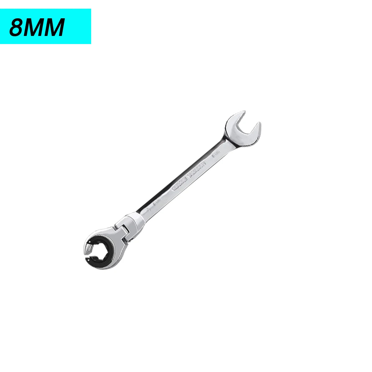 1 chave de catraca de cabeça flexível aberta dos pces, chave de catraca métrica com 72 dentes, chave de catraca de tubulação de aço cromo vanádio