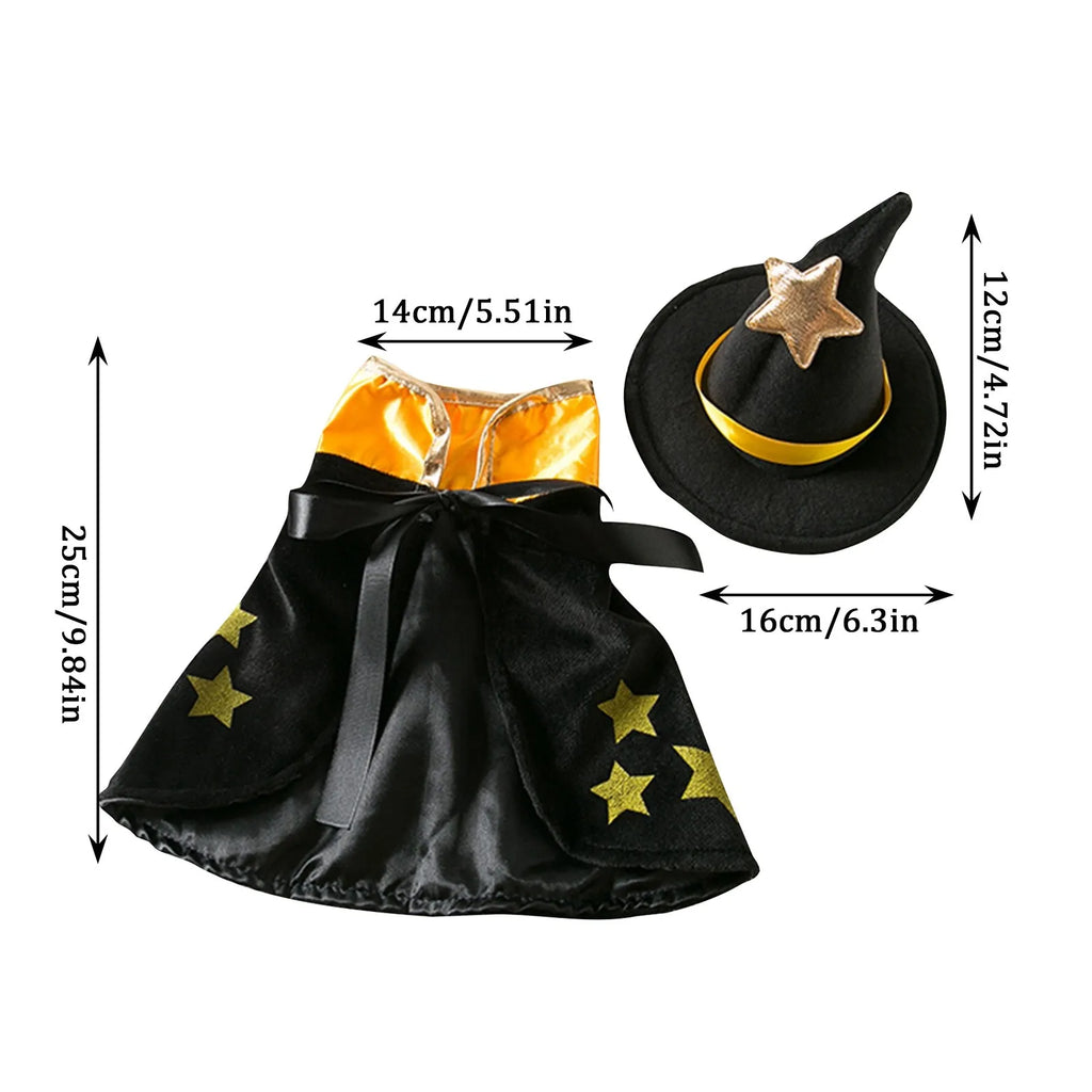 Halloween cão cosplay trajes engraçados roupas para animais de estimação ajustável cães cos conjuntos de capa com chapéu festa novidade vestir-se acessórios