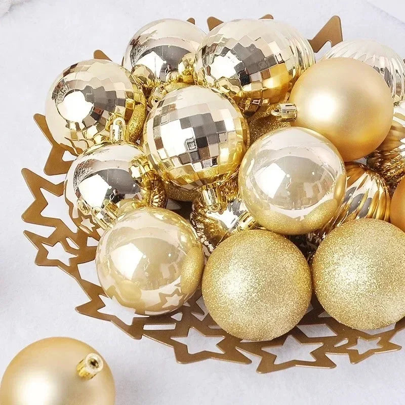 24 Bolas de Natal para Decoração de Árvore de Natal, Enfeites para Decoração de Casa, Halloween, Ano Novo, Acessórios de Bolas Pendentes de Natal