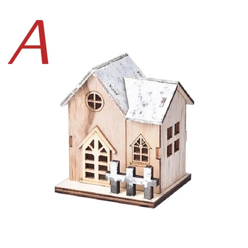 Natal led luz casa de madeira cabine luminosa feliz natal decorações para casa diy enfeites de árvore de natal crianças presentes ano novo