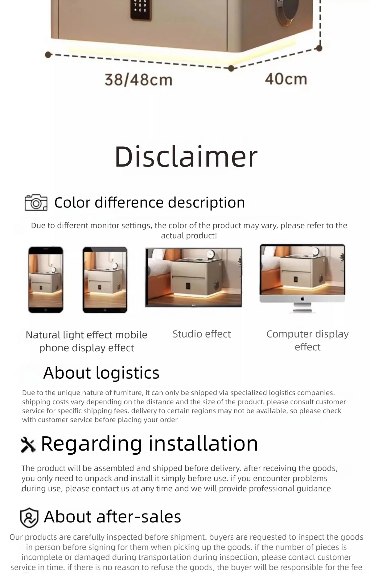 Mesa de Cabeceira Inteligente com Armazenamento para Quarto - Móveis para Casa