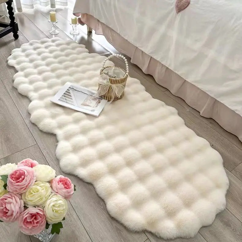 Novo Tapete Estilo Creme para Sala de Estar e Quarto, Tapete de Pelúcia Espesso e Densificado, Manta para Janela Saliente, Sofá, Cama e Cabeceira