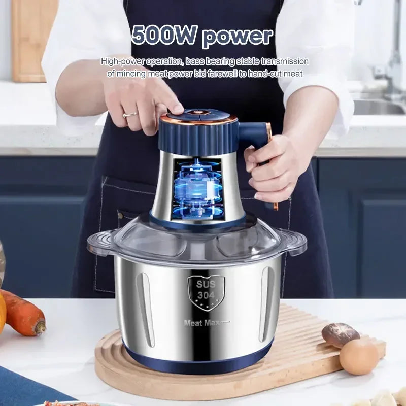 Moedores de Carne Elétricos Multifuncionais, Processador De Alimentos Para Bebês, Triturador De Alimentos, Fatiador De Vegetais, Baby Chopper, Aço Inoxidável 304, 5L, 110V US