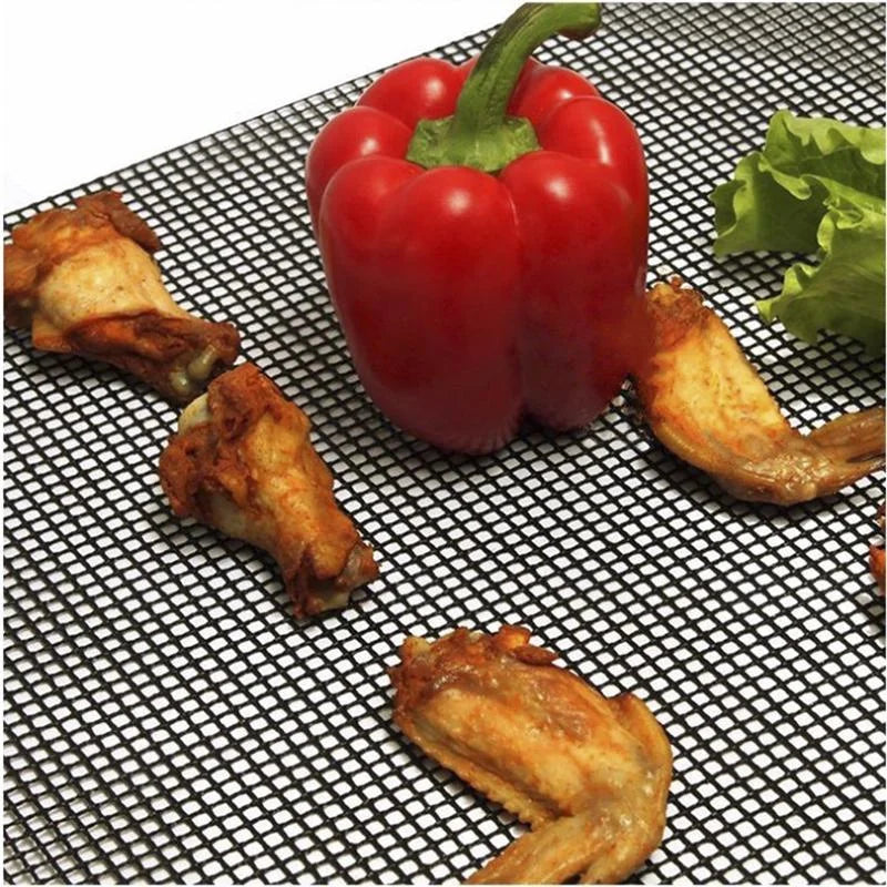 Tapete de Grelha para Churrasco ao Ar Livre JJYY, Tapete de Grelha Antiaderente e Resistente a Altas Temperaturas, Tapete para Churrasco