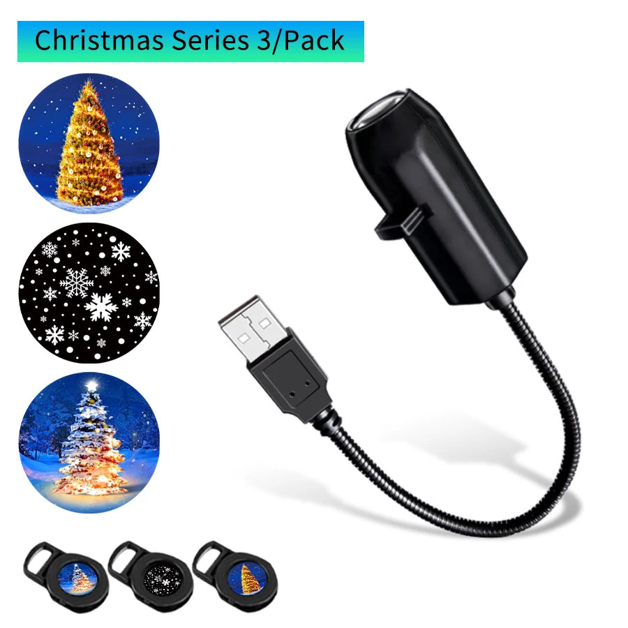 Natal dia das bruxas conduziu a lâmpada de projeção abóbora luz da noite projetor parede teto ornamentos do feriado usb lua atmosfera luz