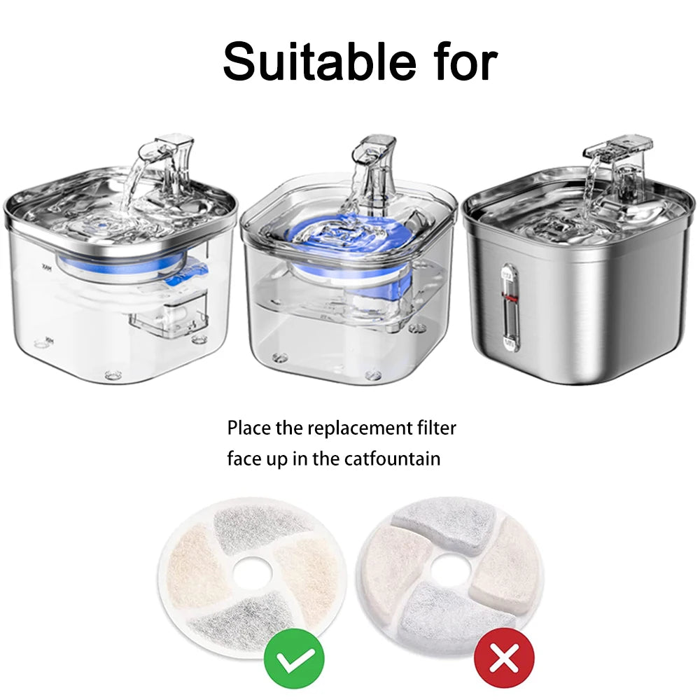 Dispensador de água para animais de estimação, filtro para fonte de água de gato, filtro para fonte potável, filtragem de ciclo, fácil de limpar