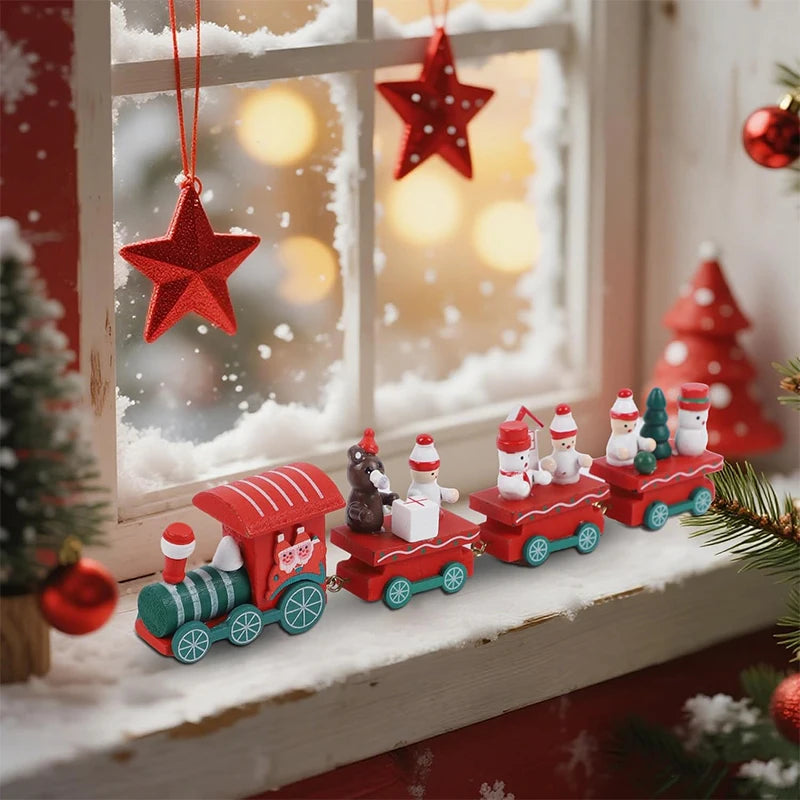 Decorações de Natal: Trem, Enfeites para Árvore de Natal, Decoração para Festas e Casa, Ano Novo 2026, Presente de Natal, Adereços para Vitrine