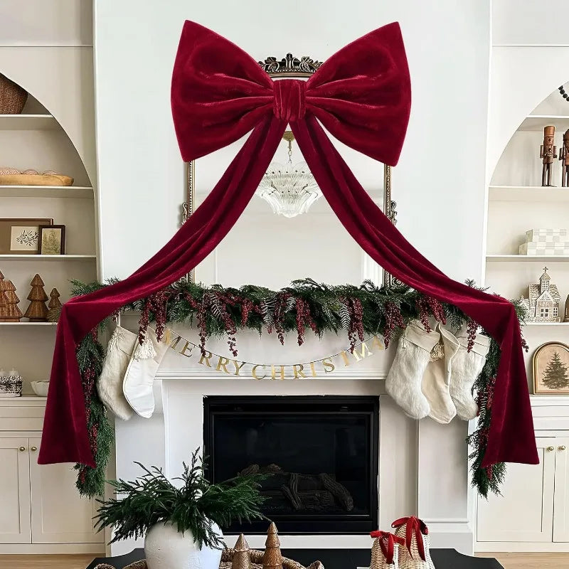 Laço Decorativo para Árvore de Natal, Laço para Topo de Árvore, Enfeite de Natal Suspenso, Guirlanda, Suprimentos para Decoração de Casamento