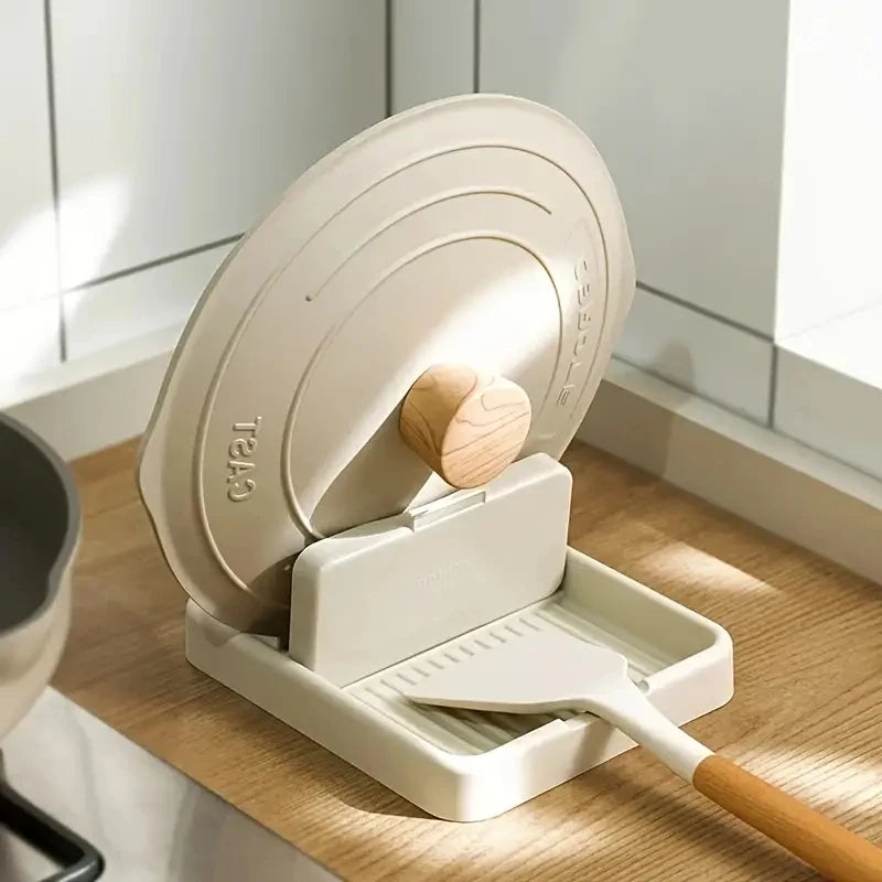 1pc dobrável pote tampa titular e colher resto para fogão e bancada-resistente ao calor utensílios de cozinha Rack para colheres,