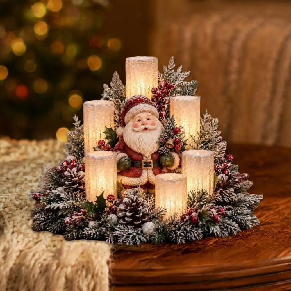 Arranjos de mesa natalinos, decoração para a casa durante as festas, enfeite central natalino, luminária com luz quente, enfeite alimentado por USB para as festas.