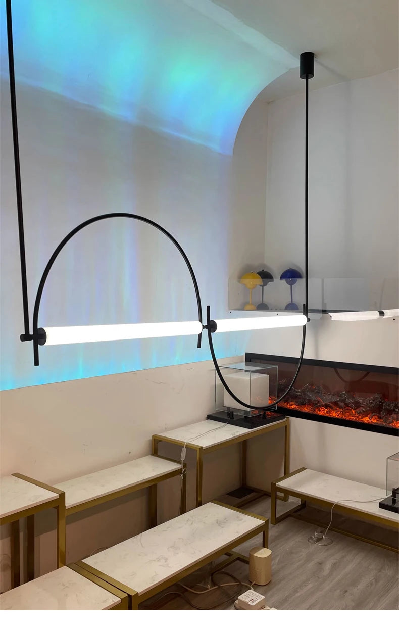 Sala de estar minimalista luz pingente moderno designer arte lâmpada led quarto estudo sala jantar balcão barra minimalista luz interior