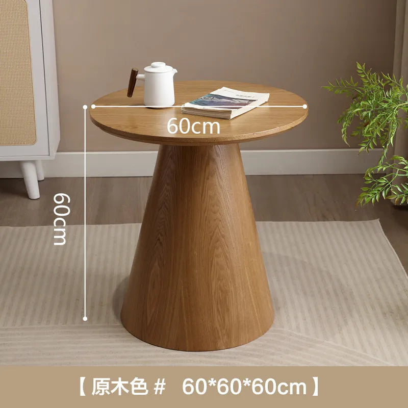 Mesa de centro nórdica de madeira maciça, pequena, redonda, luxuosa, mesa lateral para casa, minimalista, sala de estar, mesa de chá, estilo wabi-sabi