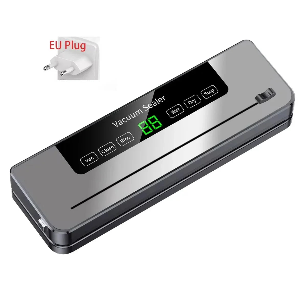 Seladora elétrica a vácuo, 110v/220v, máquina de embalagem de alimentos secos/úmidos, selagem de saco com cortador de alimentos uv, máquina de embalagem a vácuo de alimentos
