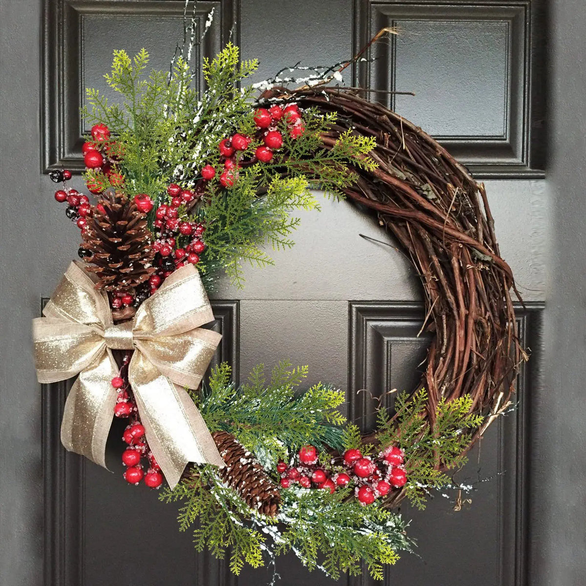 Artificial Pine Branches Simulação, Planta verde, Folhas falsas, Natal, Ano Novo, Decoração do lar