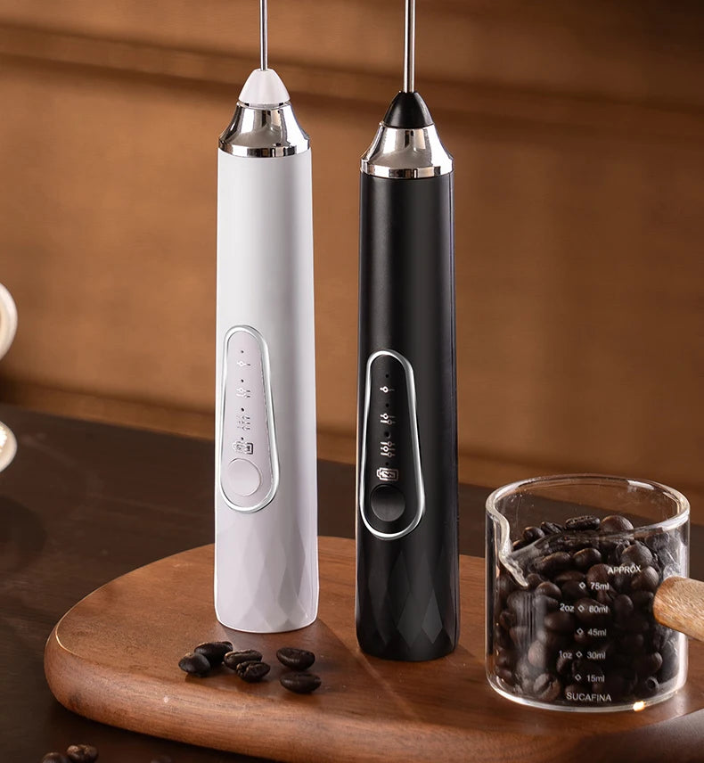 Espumador de Leite Portátil Elétrico Recarregável para Café e Latte, Mixer de Bebidas, Ótima Opção de Presente