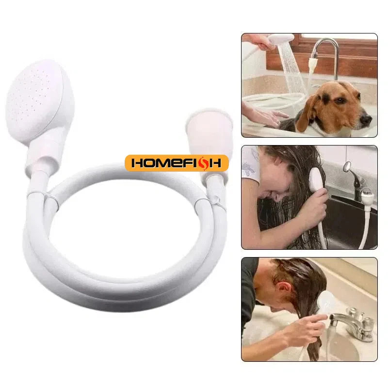 Aspersor de torneira multifuncional-extensor de cabeça de chuveiro com filtro de drenagem e mangueira, ferramenta de limpeza de pia para banheiro, suporte de banho para animais de estimação