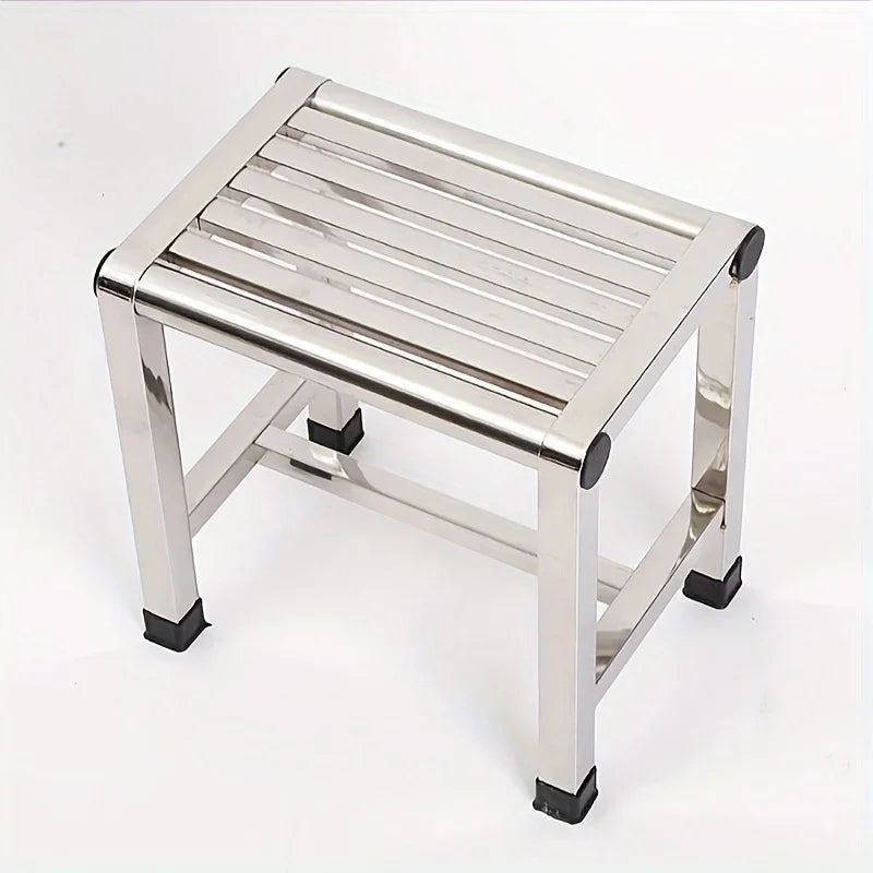 1pc banco multiuso de aço inoxidável-banco durável grosso e resistente, ideal para sala de estar, banheiro, cozinha e corredores