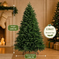 Árvore de Natal Artificial em Material PE+PVC, Grande Árvore de Natal Densa de 120cm a 270cm, Decoração para o Natal em Família e Ano Novo