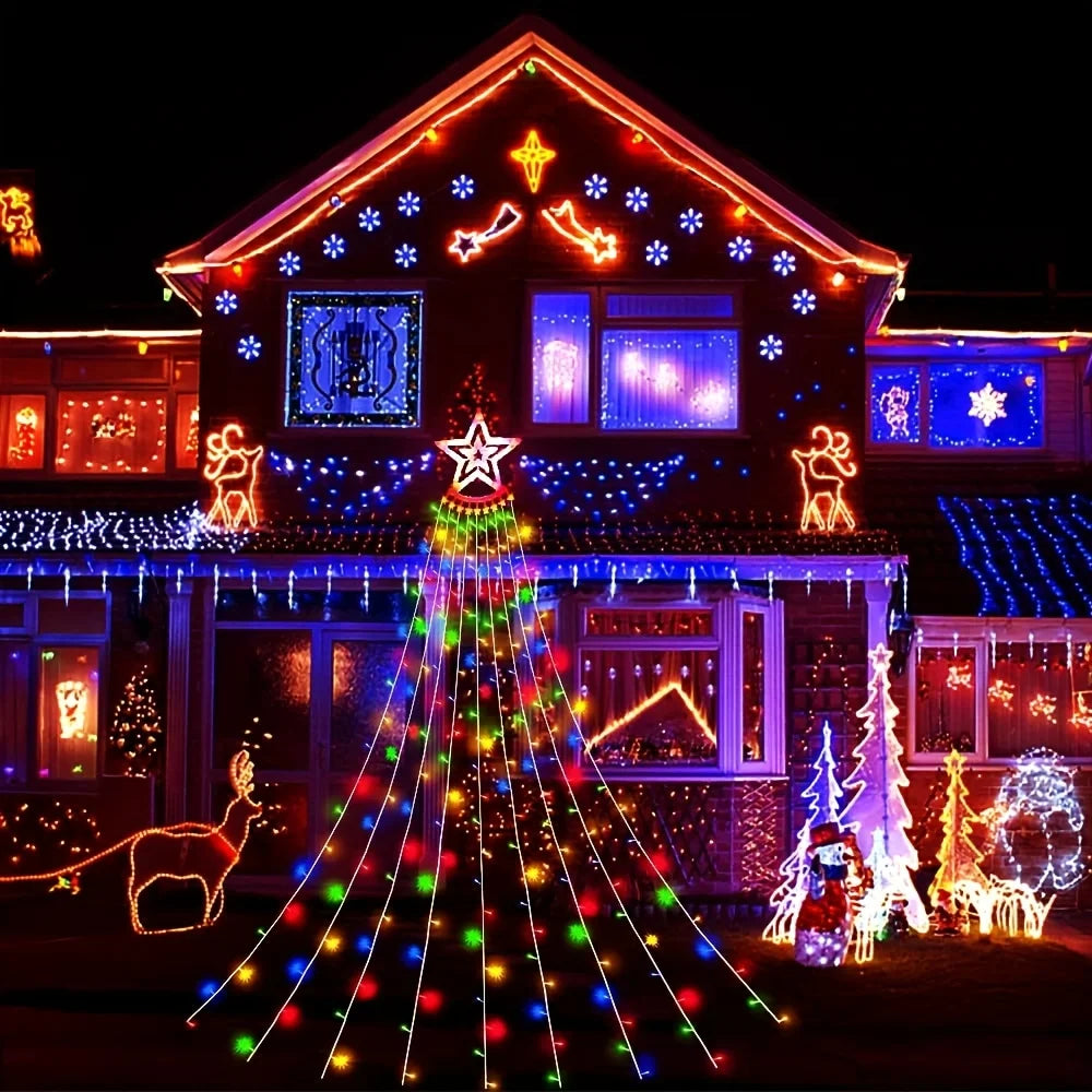Luz decorativa para árvore de Natal, luz de ambiente alimentada por USB, adequada para uso interno e externo, decoração de Natal e feriados.