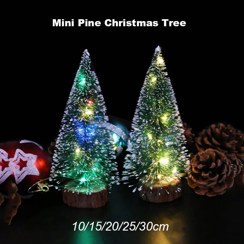 1pc mini pinheiro árvore de natal 10cm-30cm decorações de mesa artificial festival árvore em miniatura de plástico decoração de ano novo peça de natal