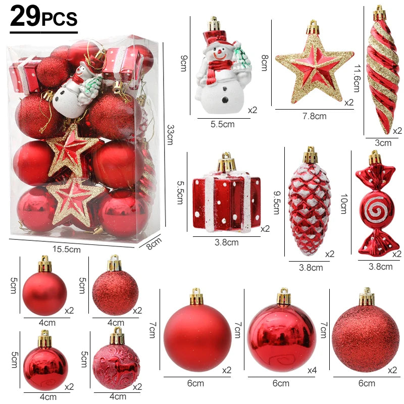 Bolas de Natal Vermelhas em Formato de Bengala Doce, Pingentes Grandes para Pendurar, Conjunto de Decorações de Natal para Casa 2026 Natal Ano Novo