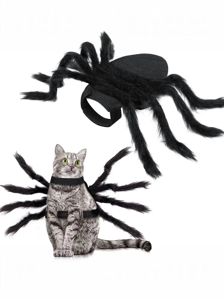 Novo # Fantasia de Halloween para Cães e Gatos, Traje de Aranha, Roupa de Transformação, Fantasia Engraçada para Cosplay, Vestido para Cães e Gatos