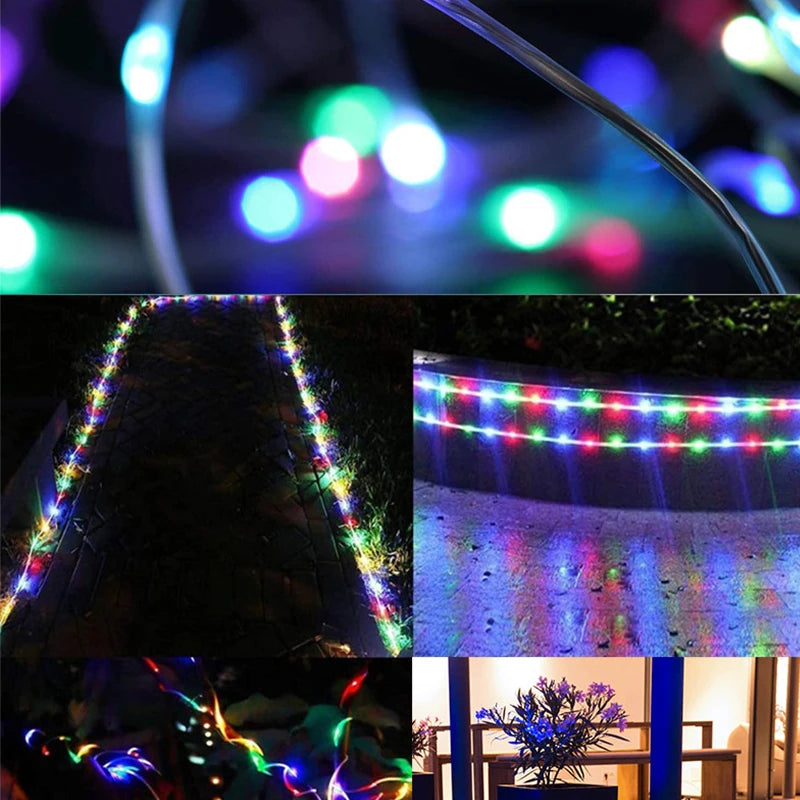 Árvore de Natal ao ar livre e interior String Lights, impermeável Bluetooth Fairy LED String Lights, IP65, WS2812B, 100LED, 10m