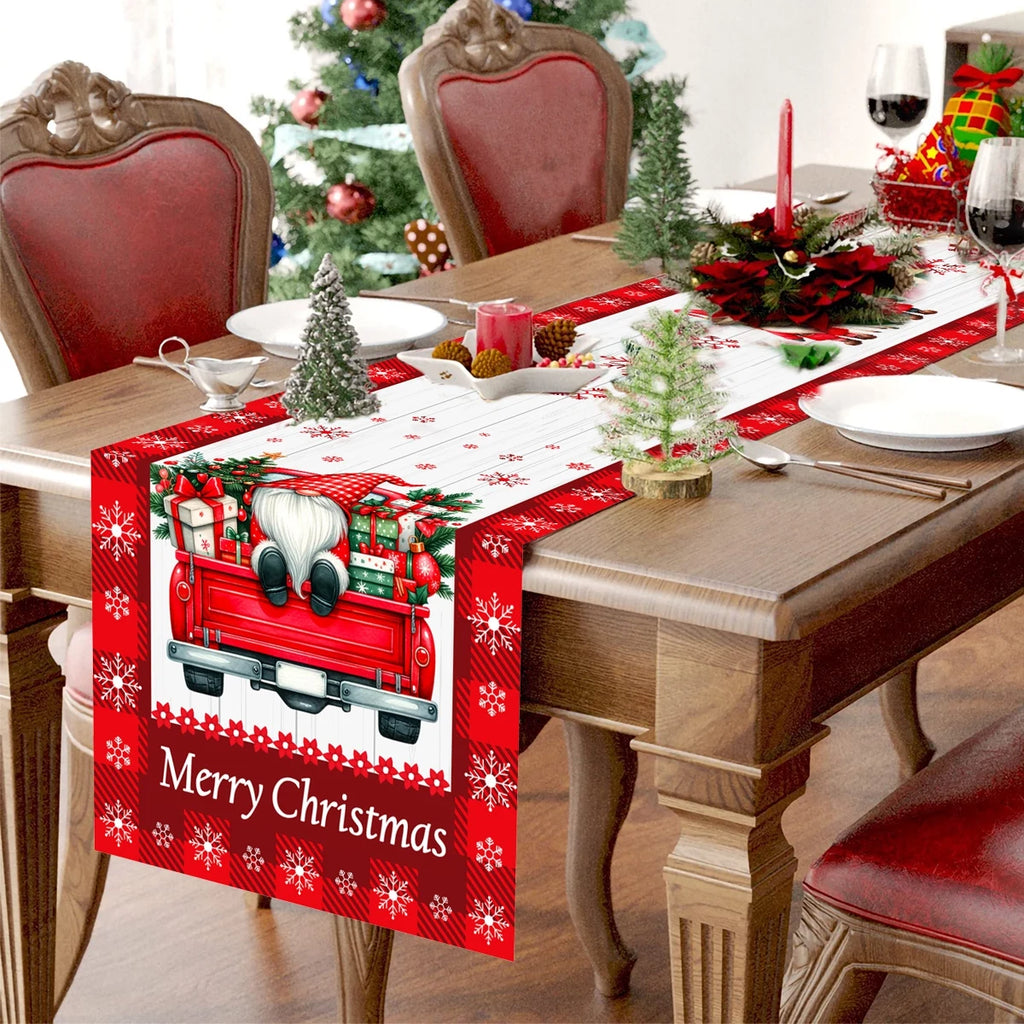 Natal papai noel corredor de mesa navidad natal noel árvore boneco de neve bandeira de mesa feliz natal decoração para casa 2025 ano novo 2026