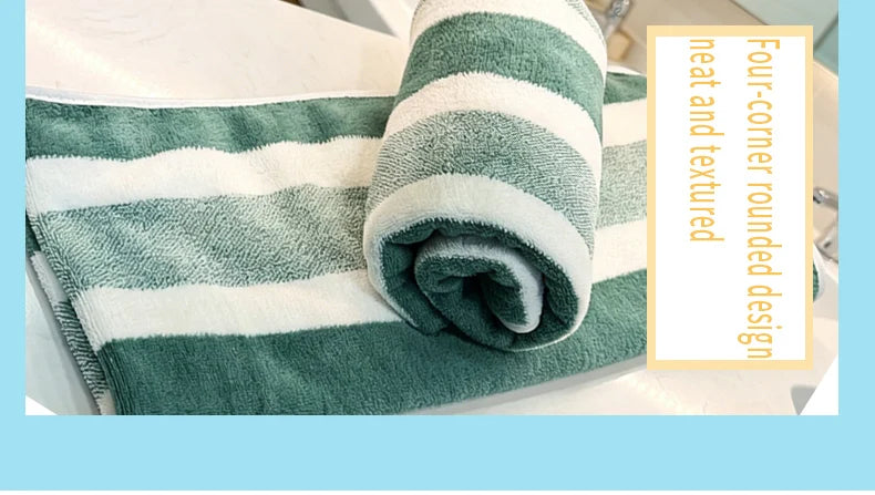 Conjunto de 2 toalhas com alta capacidade de absorção de água, secagem rápida, não soltam fiapos e são duráveis – ideais para uso doméstico, na praia e para o rosto.