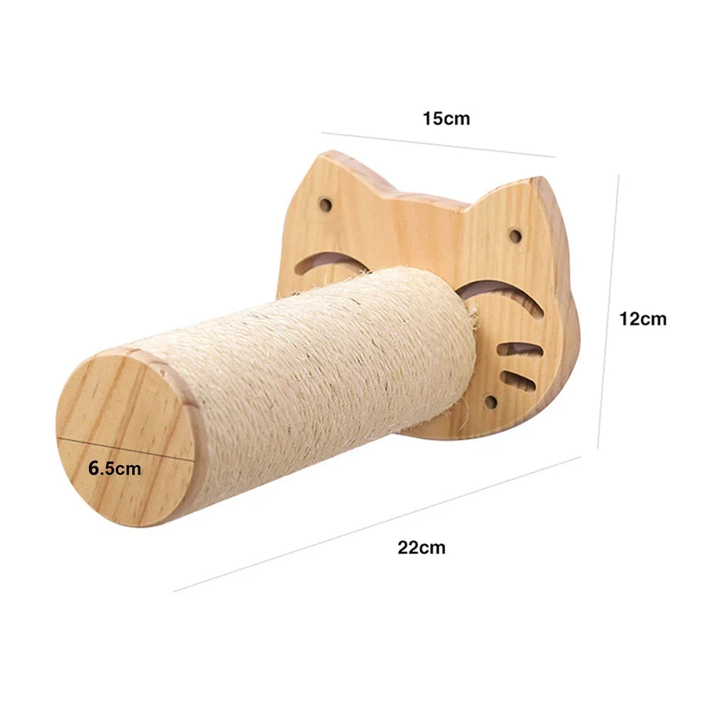 Pós de arranhar para gatos montado na parede, móveis de parede, árvore de madeira para gatos grandes, colunas mais grossas para multi-funções