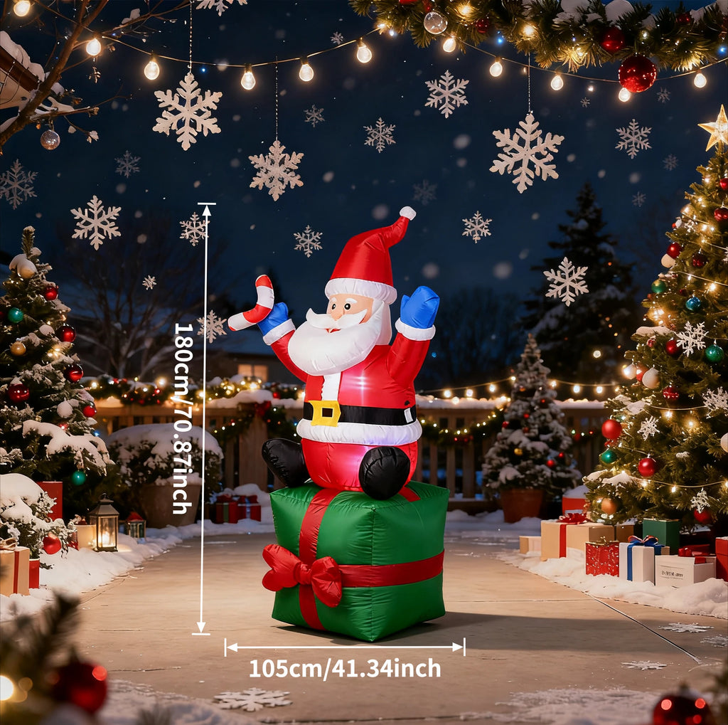 Decorações infláveis de natal-ramo boneco de neve, papai noel, homem de gengibre, saco de presente boneco de neve luz led decorações de gramado