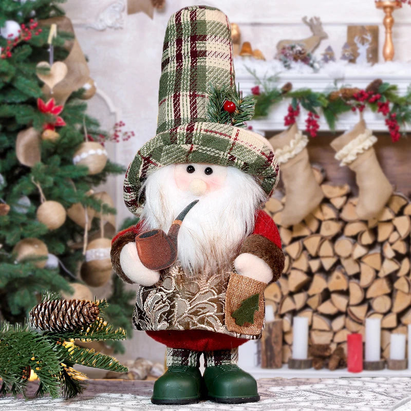 Decorações de Natal - Figuras em miniatura estilo nórdico - Enfeites de Natal - Bonecos de neve e velhinhos decorativos