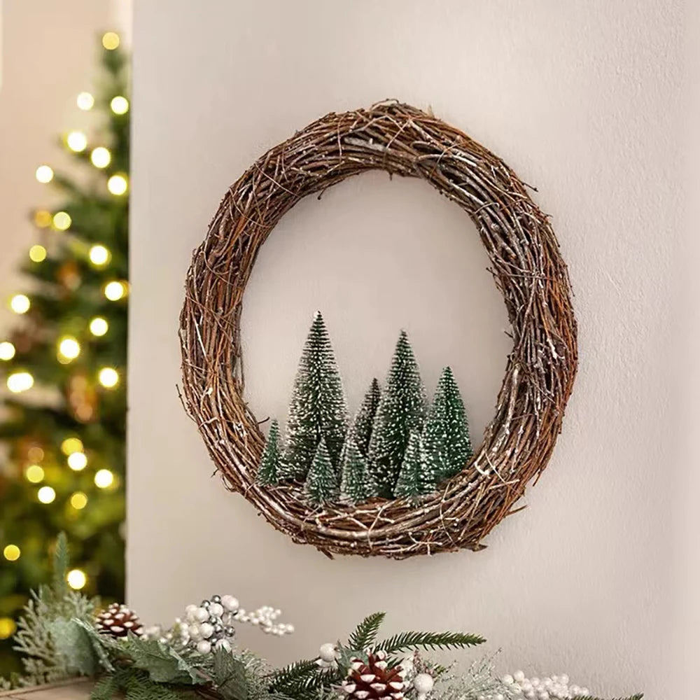 Decoração de natal artificial mini árvore ornamentos em miniatura cedro neve pinho decoração mesa escritório em casa 2024 presentes paisagem natal