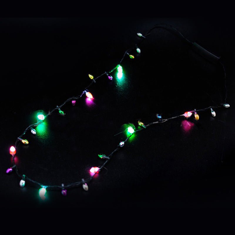 Colar de luzes LEDs de Natal com 8 luzes Bulbos de Natal Flash String Luzes de brilho Colar String Festival Decoração