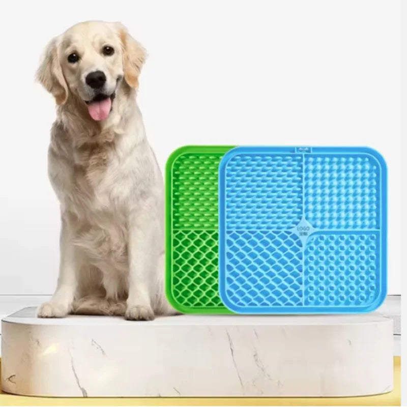 Pet lamber esteira de silicone cães pet placa de comida lenta para cão banho distração silicone cão otário treinamento de alimentos alimentador de cão suprimentos