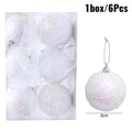 6/30 pçs glitter champanhe branco vermelho bolas de natal ornamentos espumante árvore de natal pendurado bola pingentes decoração de festa de ano novo