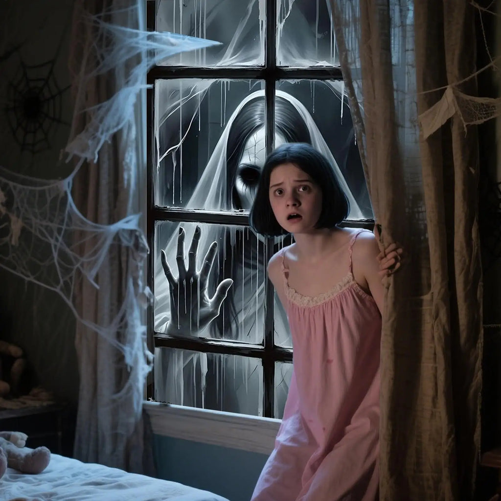 Decorações Assustadoras para Janela de Halloween, Pôster de Fantasma Suspenso com Efeito 3D para Festas e Casas Assombradas